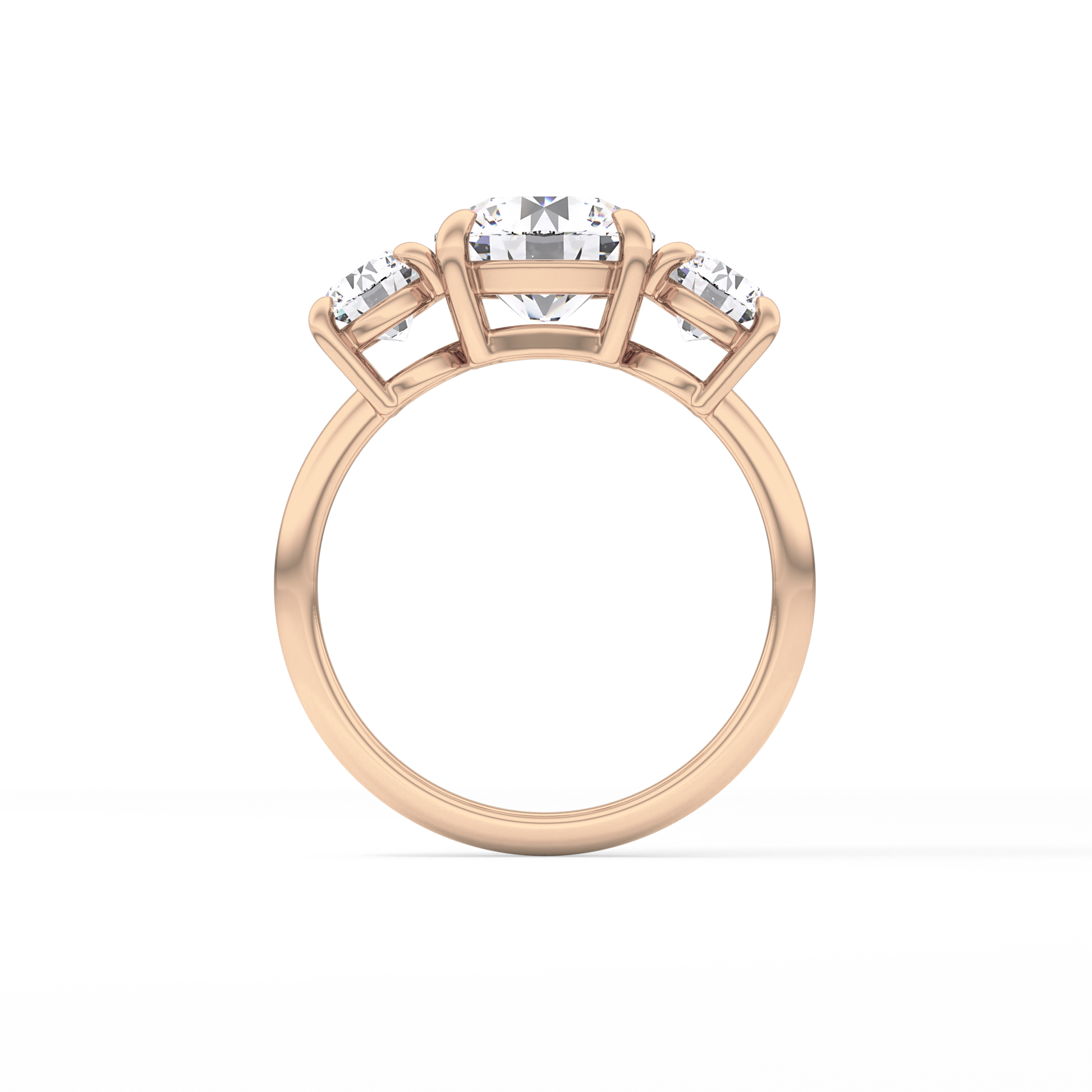 Round Three Stone Lab Grown Diamond Engagement Ring