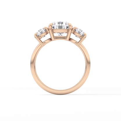 Round Three Stone Lab Grown Diamond Engagement Ring