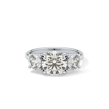 Round Three Stone Lab Grown Diamond Engagement Ring