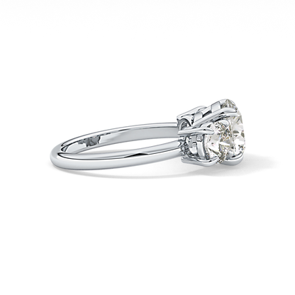 Round Three Stone Lab Grown Diamond Engagement Ring