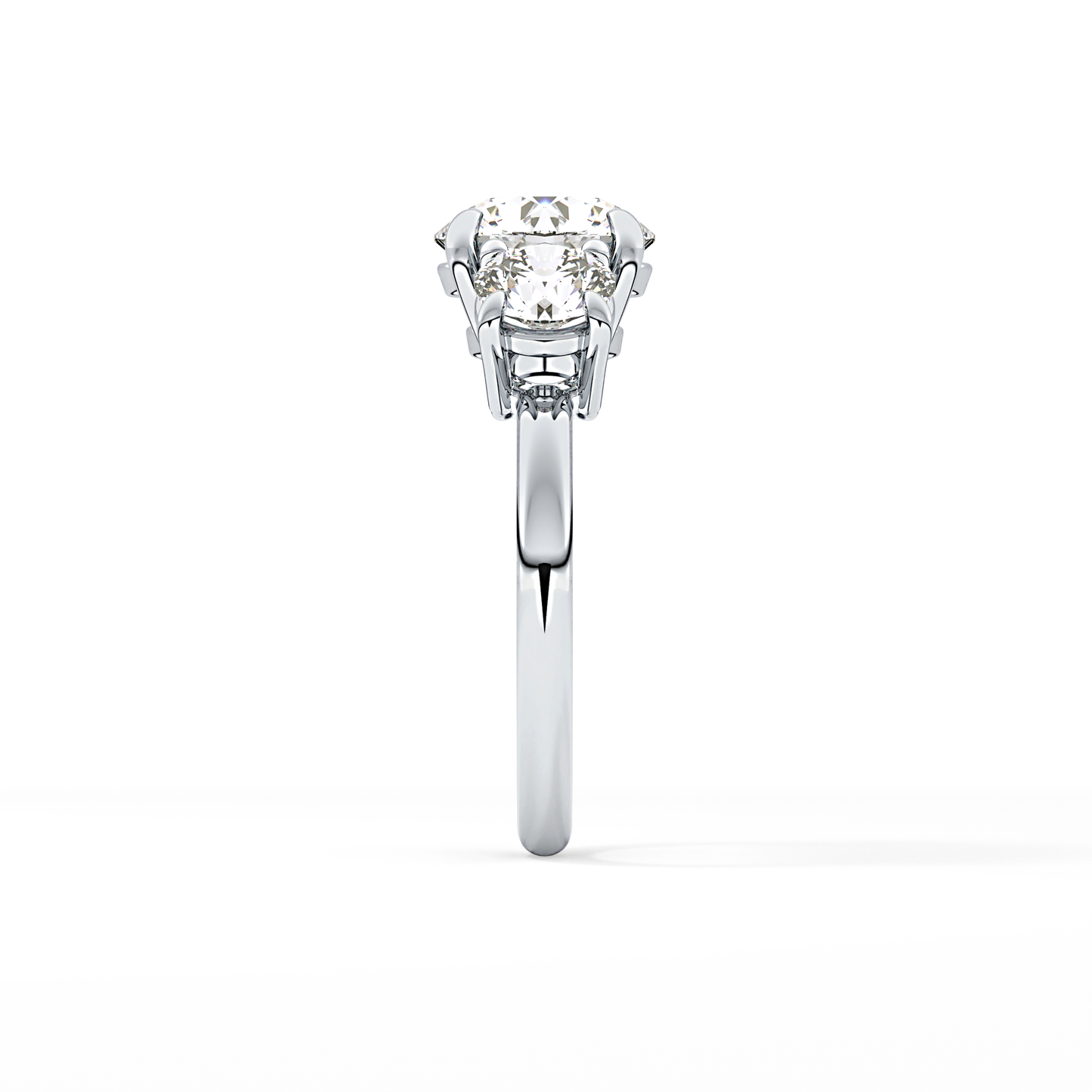 Round Three Stone Lab Grown Diamond Engagement Ring