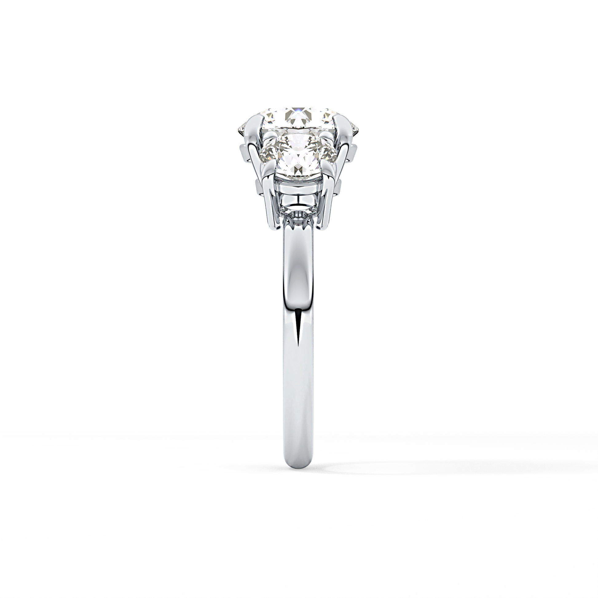 Round Three Stone Lab Grown Diamond Engagement Ring