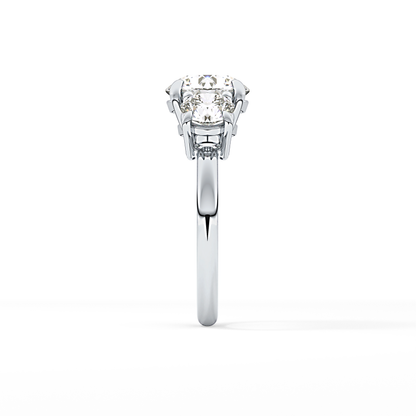Round Three Stone Lab Grown Diamond Engagement Ring