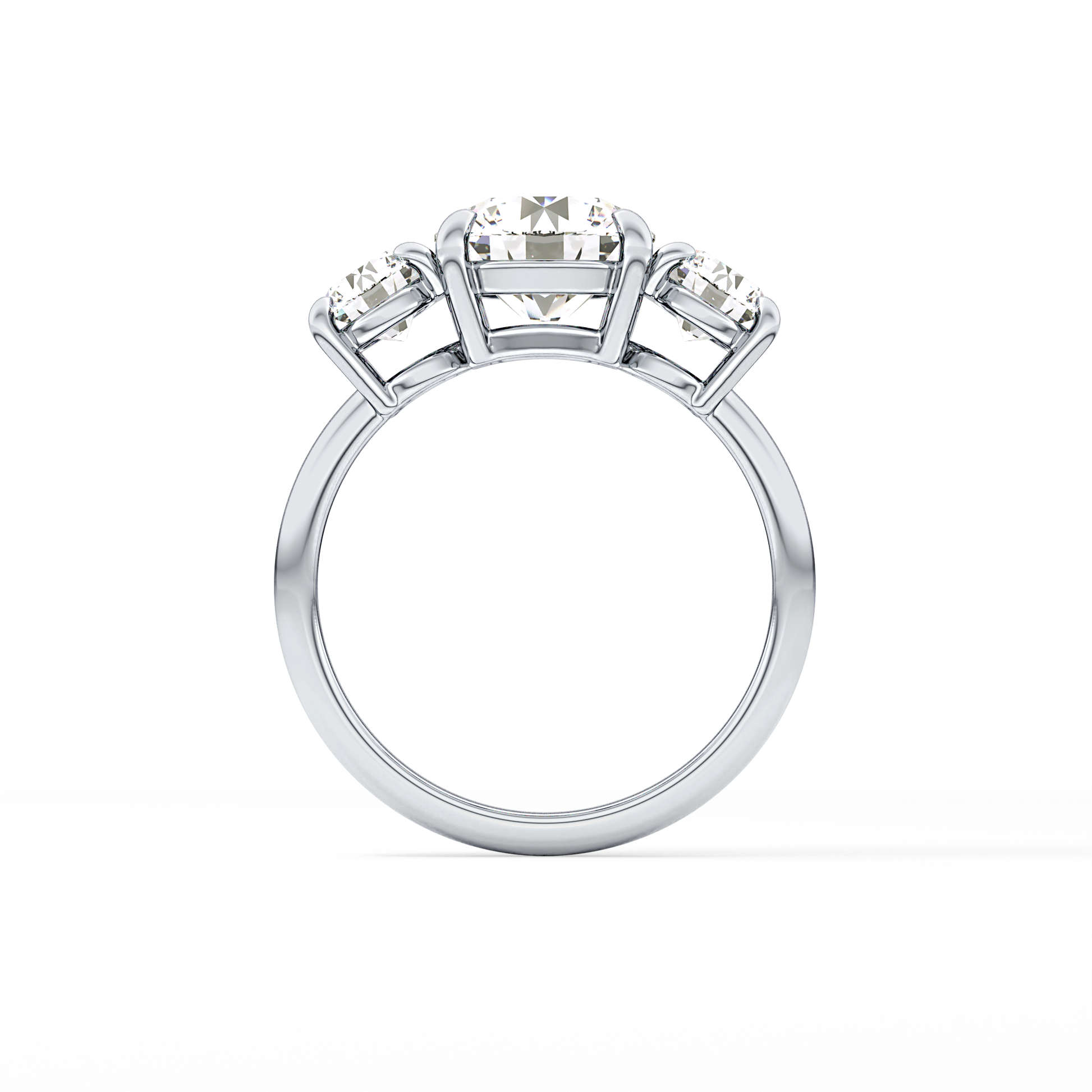 Round Three Stone Lab Grown Diamond Engagement Ring