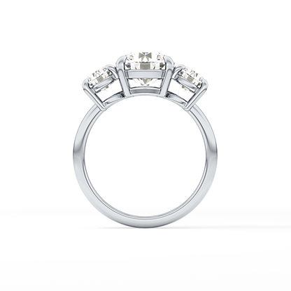 Round Three Stone Lab Grown Diamond Engagement Ring