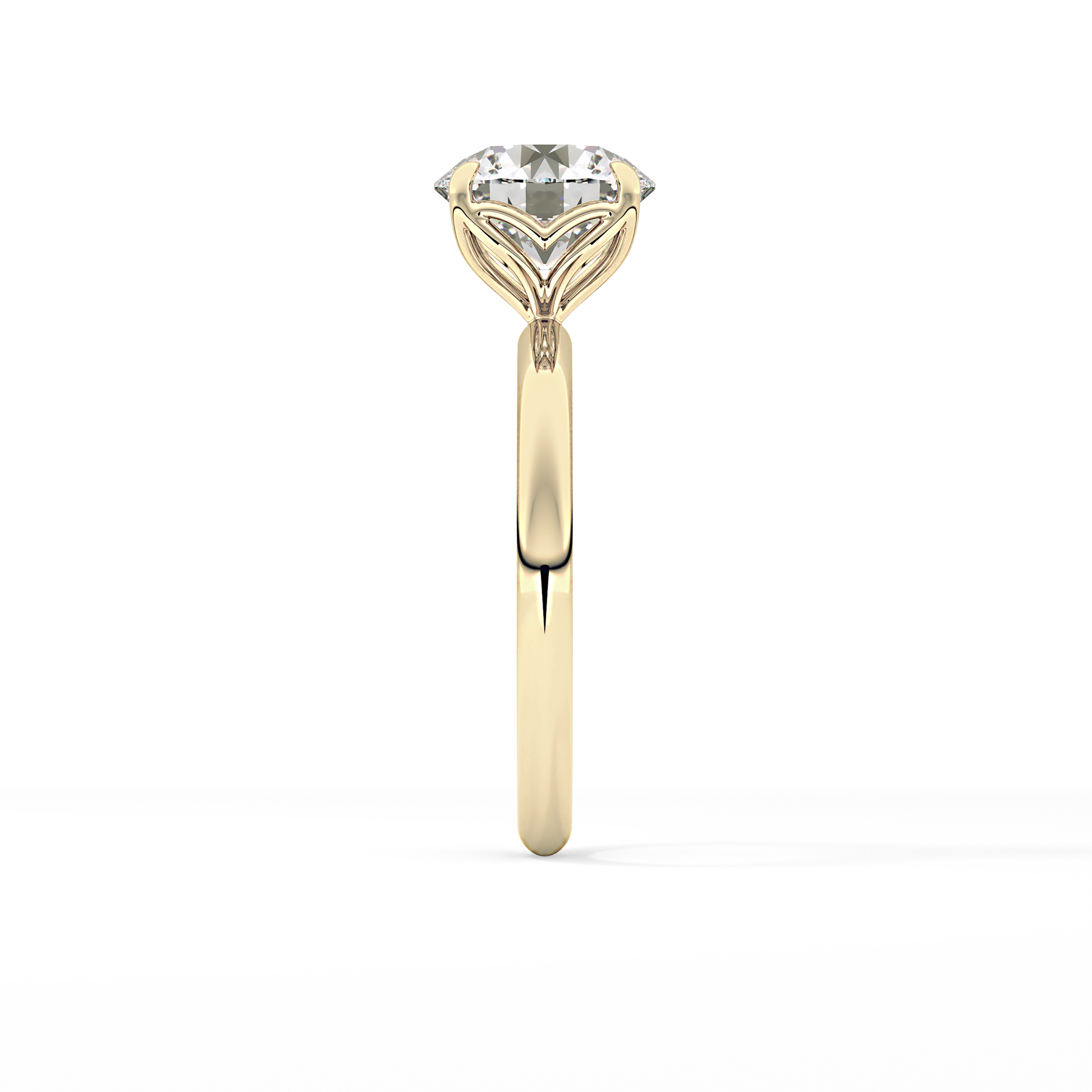 Round Solitaire Lab Grown Diamond Engagement Ring