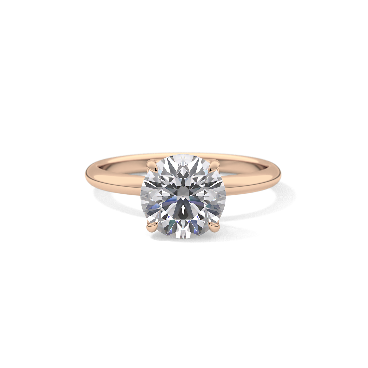 Round Solitaire Lab Grown Diamond Engagement Ring