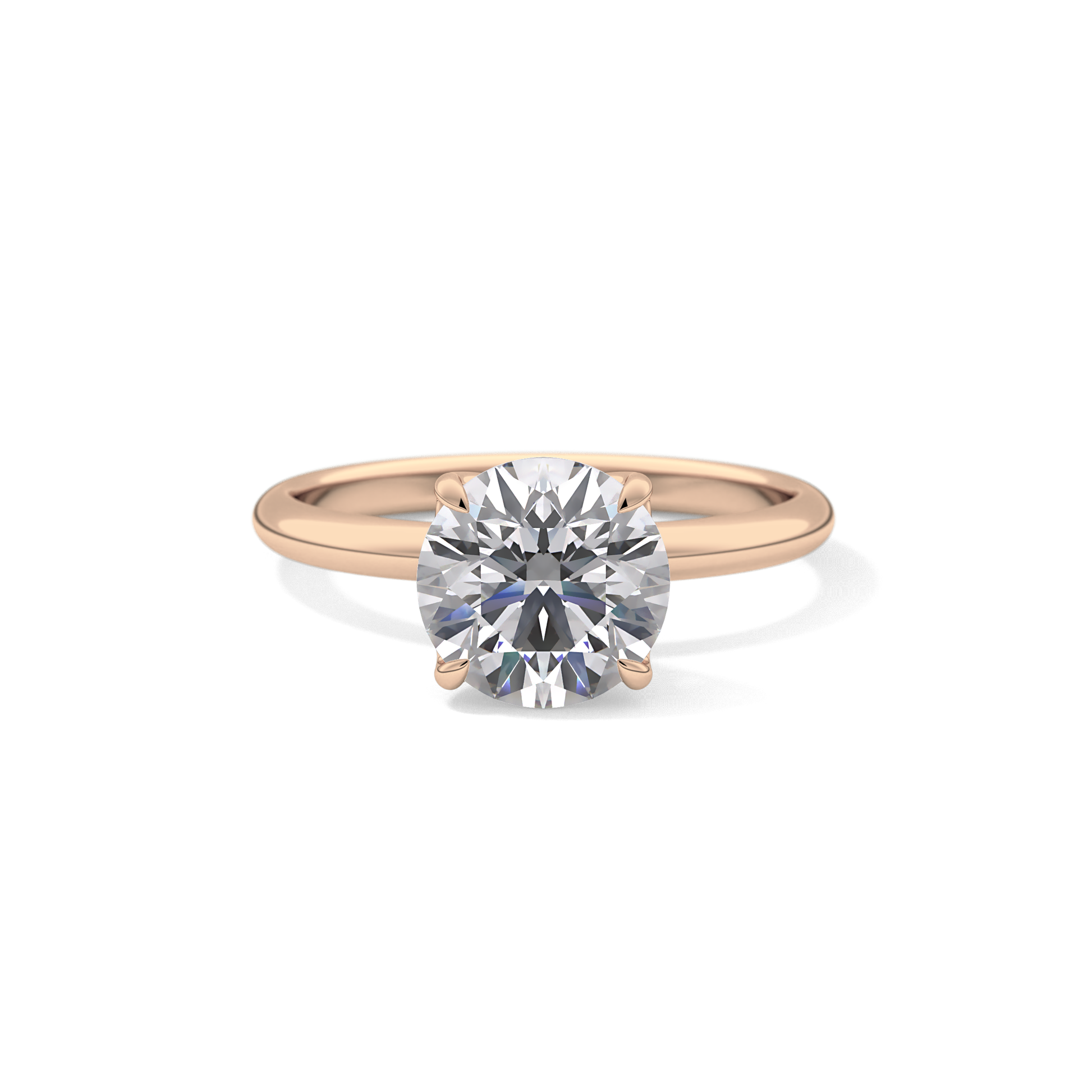 Round Solitaire Lab Grown Diamond Engagement Ring