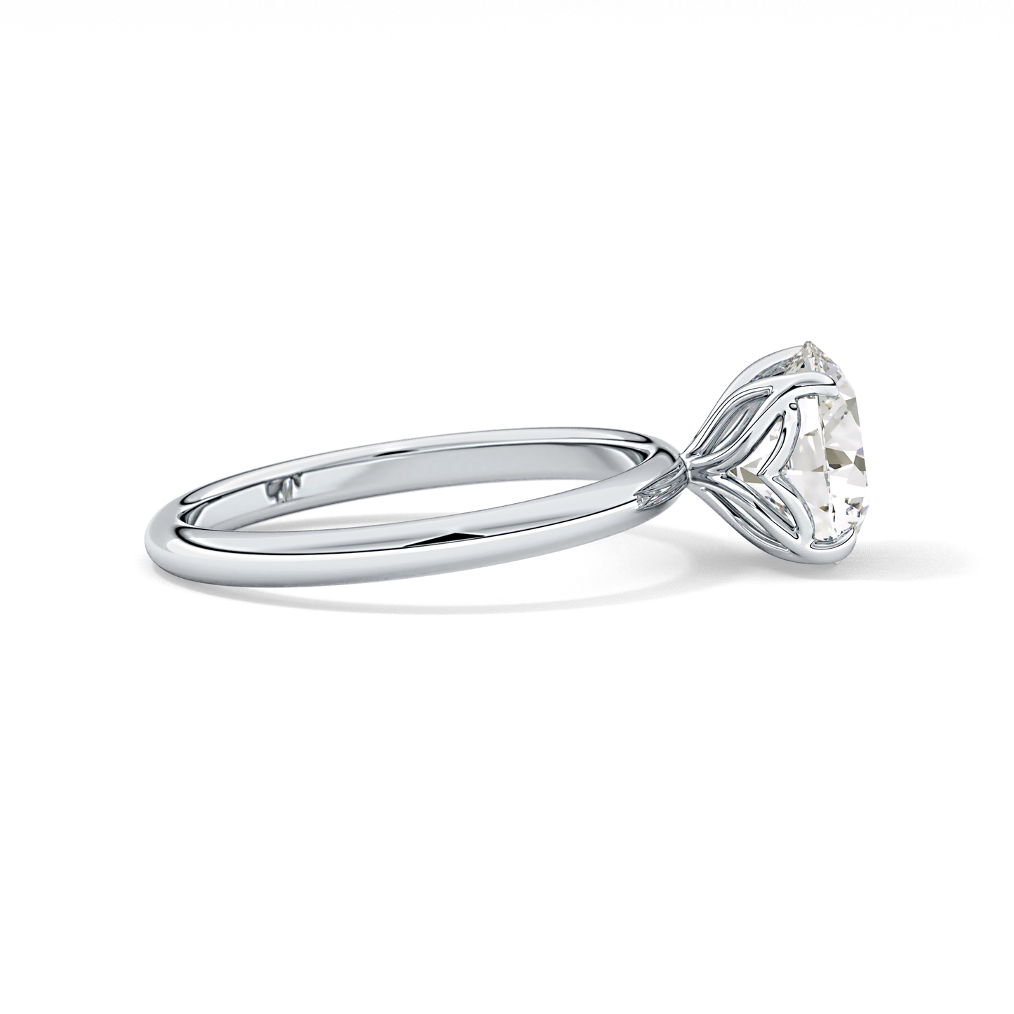 Round Solitaire Lab Grown Diamond Engagement Ring