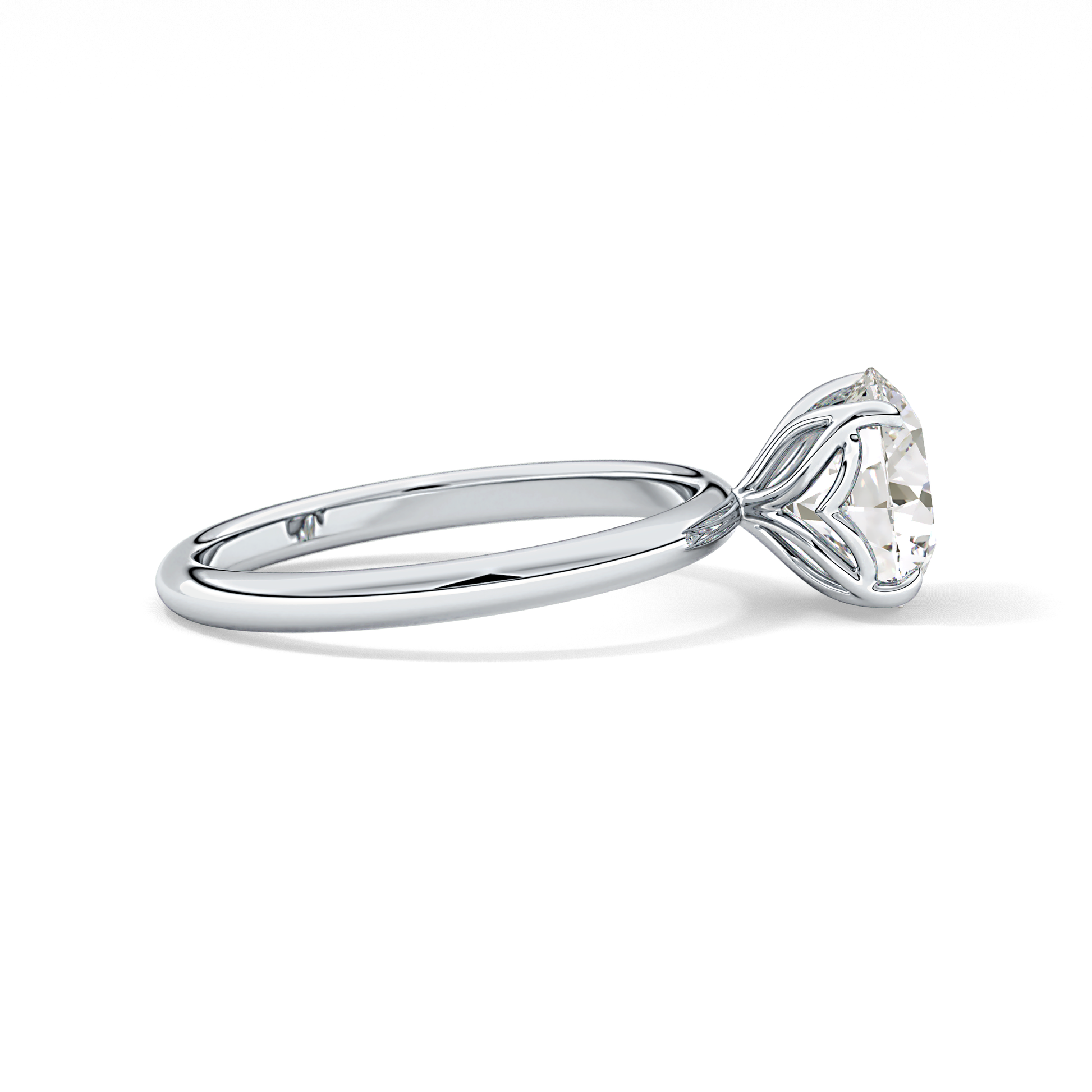 Round Solitaire Lab Grown Diamond Engagement Ring