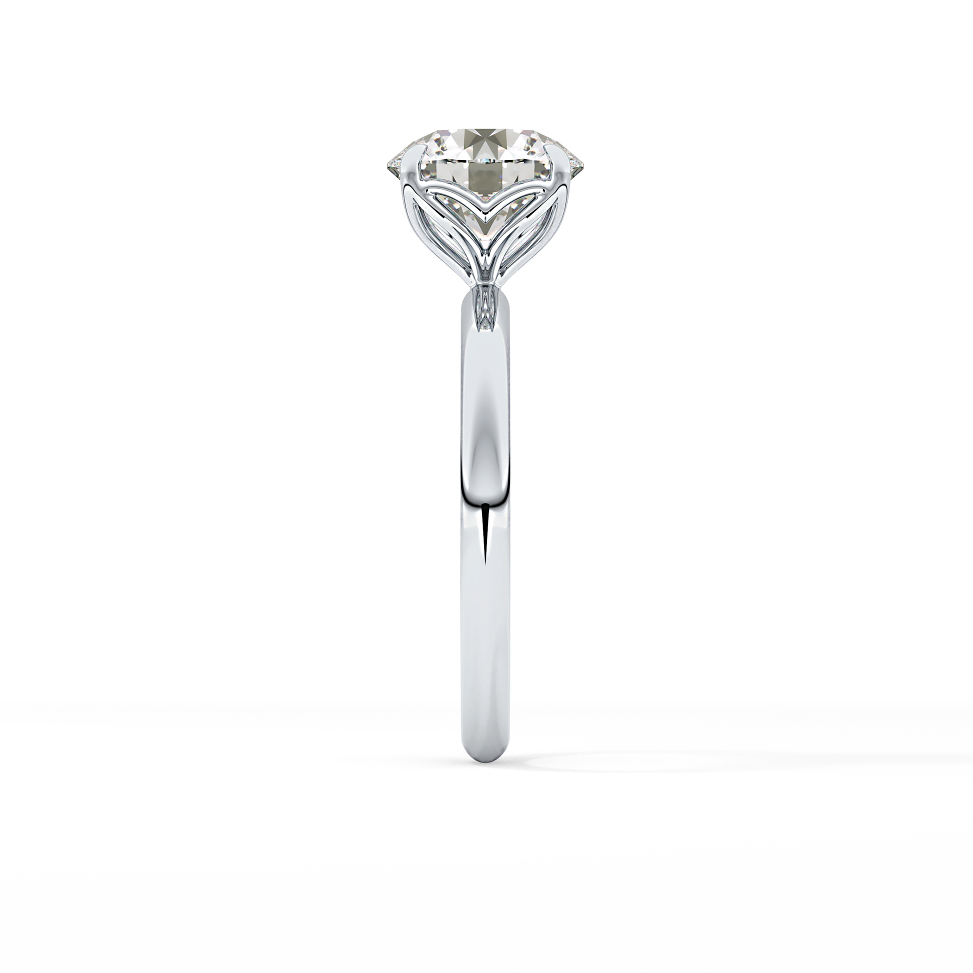 Round Solitaire Lab Grown Diamond Engagement Ring