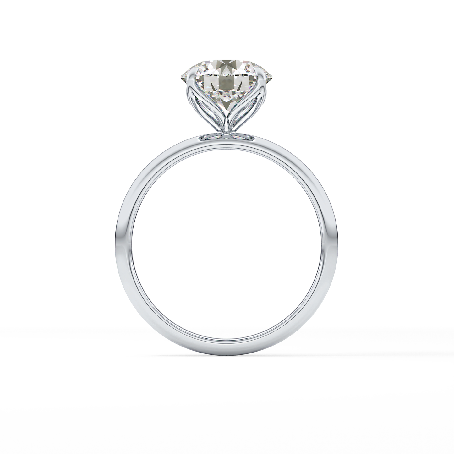 Round Solitaire Lab Grown Diamond Engagement Ring