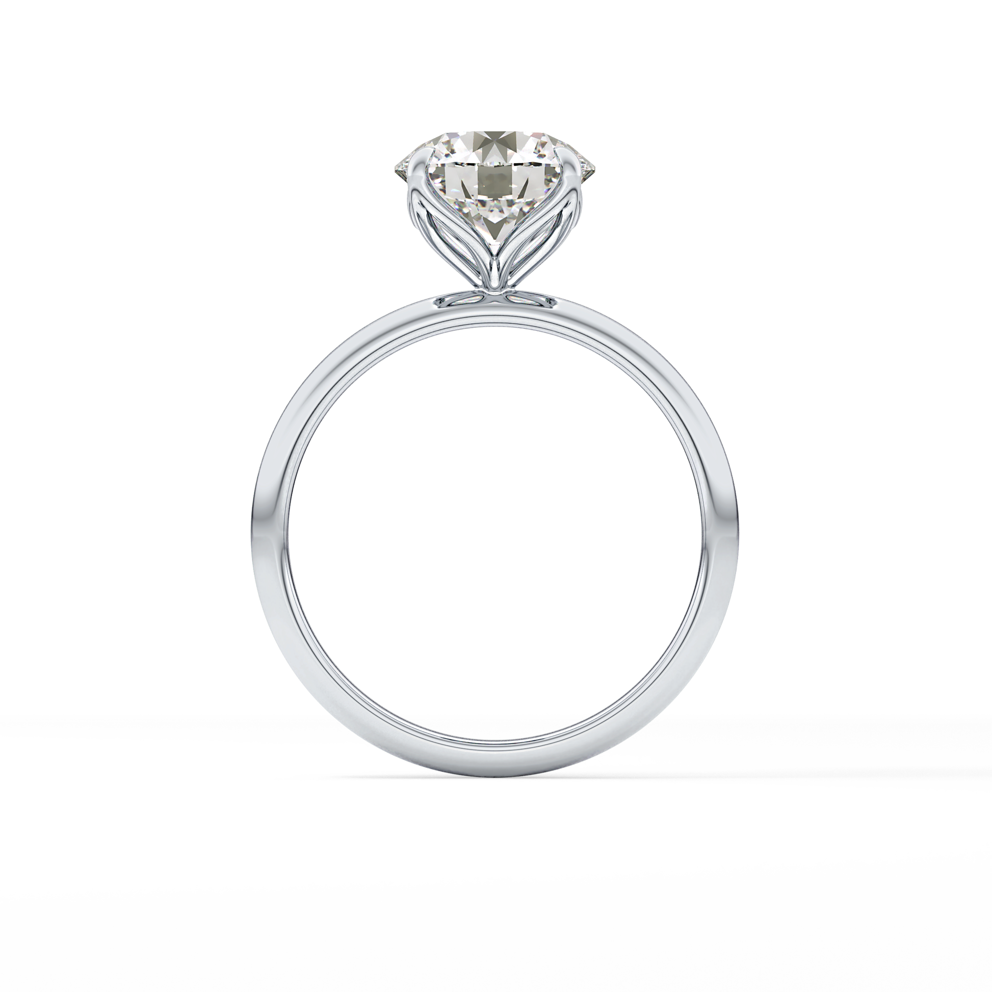 Round Solitaire Lab Grown Diamond Engagement Ring