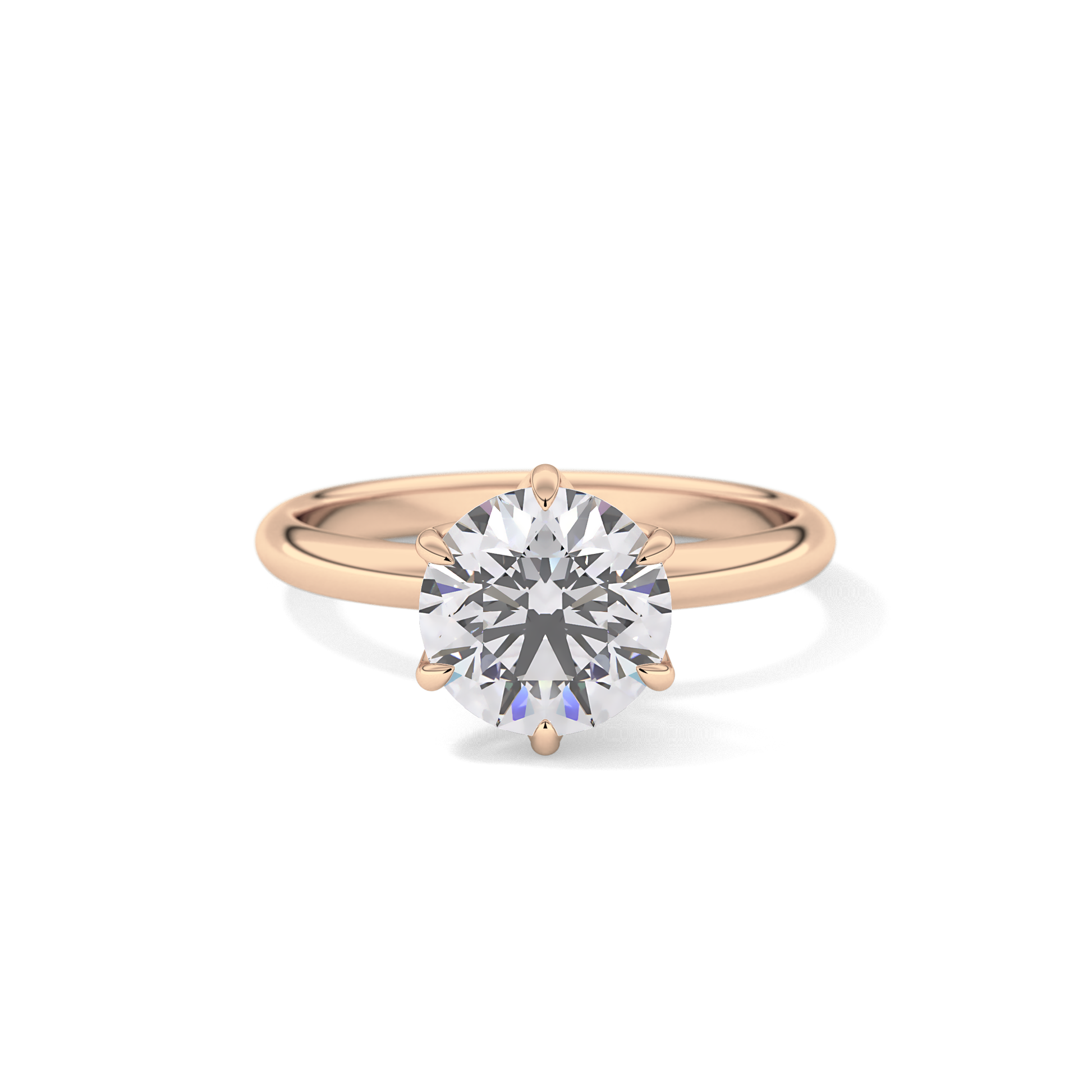 Round Solitaire Lab Grown Diamond Engagement Ring
