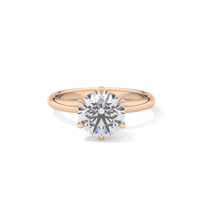 Round Solitaire Lab Grown Diamond Engagement Ring