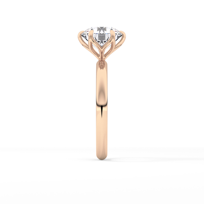 Round Solitaire Lab Grown Diamond Engagement Ring
