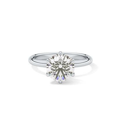 Round Solitaire Lab Grown Diamond Engagement Ring