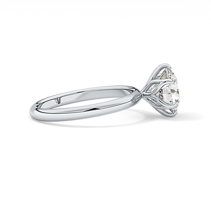 Round Solitaire Lab Grown Diamond Engagement Ring