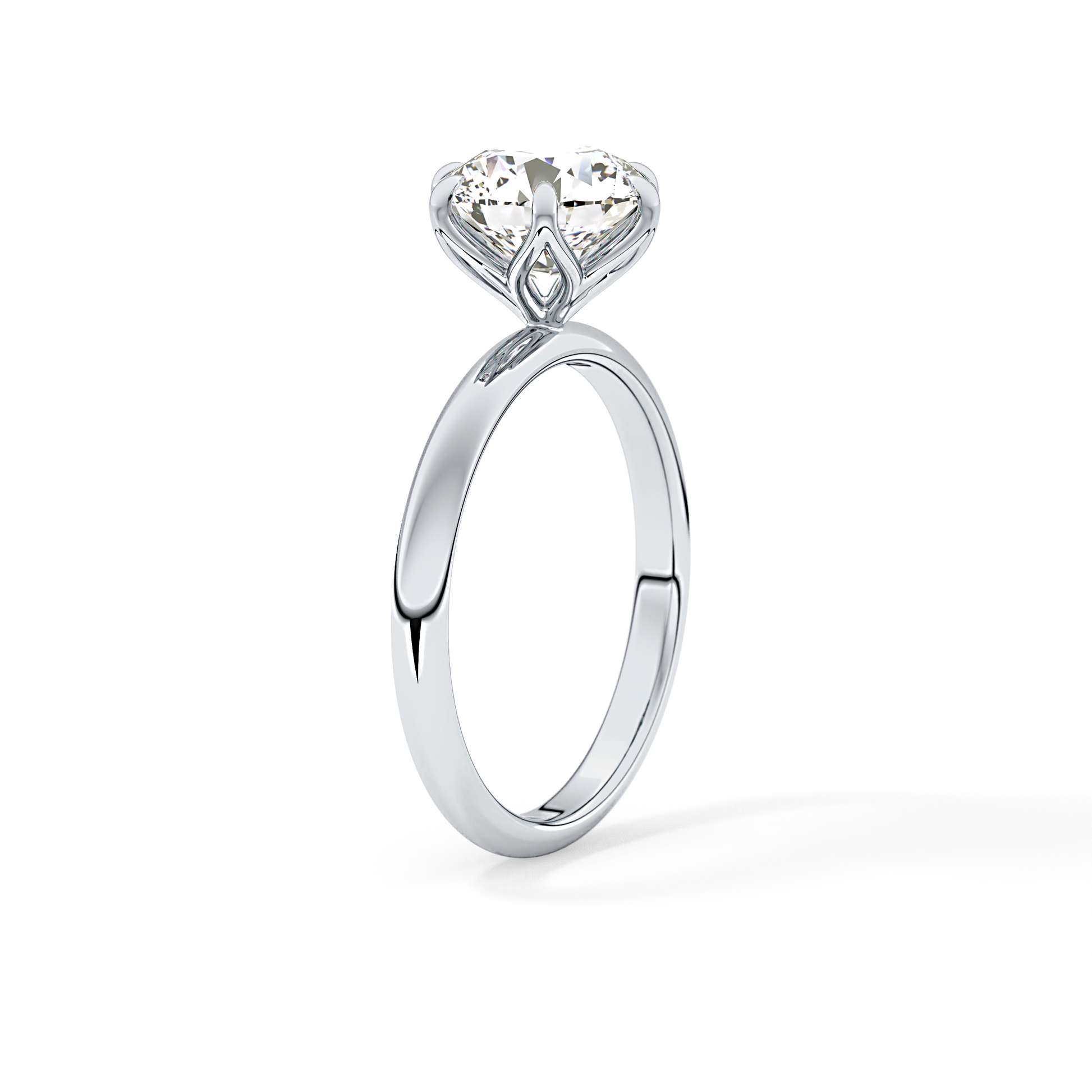 Round Solitaire Lab Grown Diamond Engagement Ring
