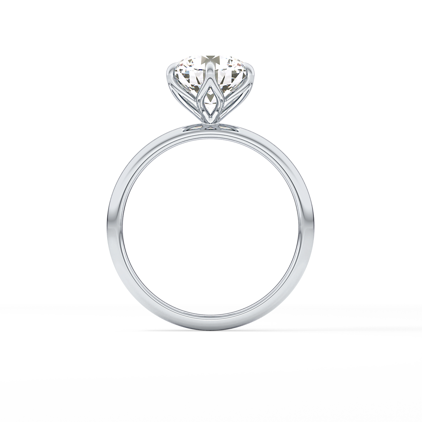 Round Solitaire Lab Grown Diamond Engagement Ring