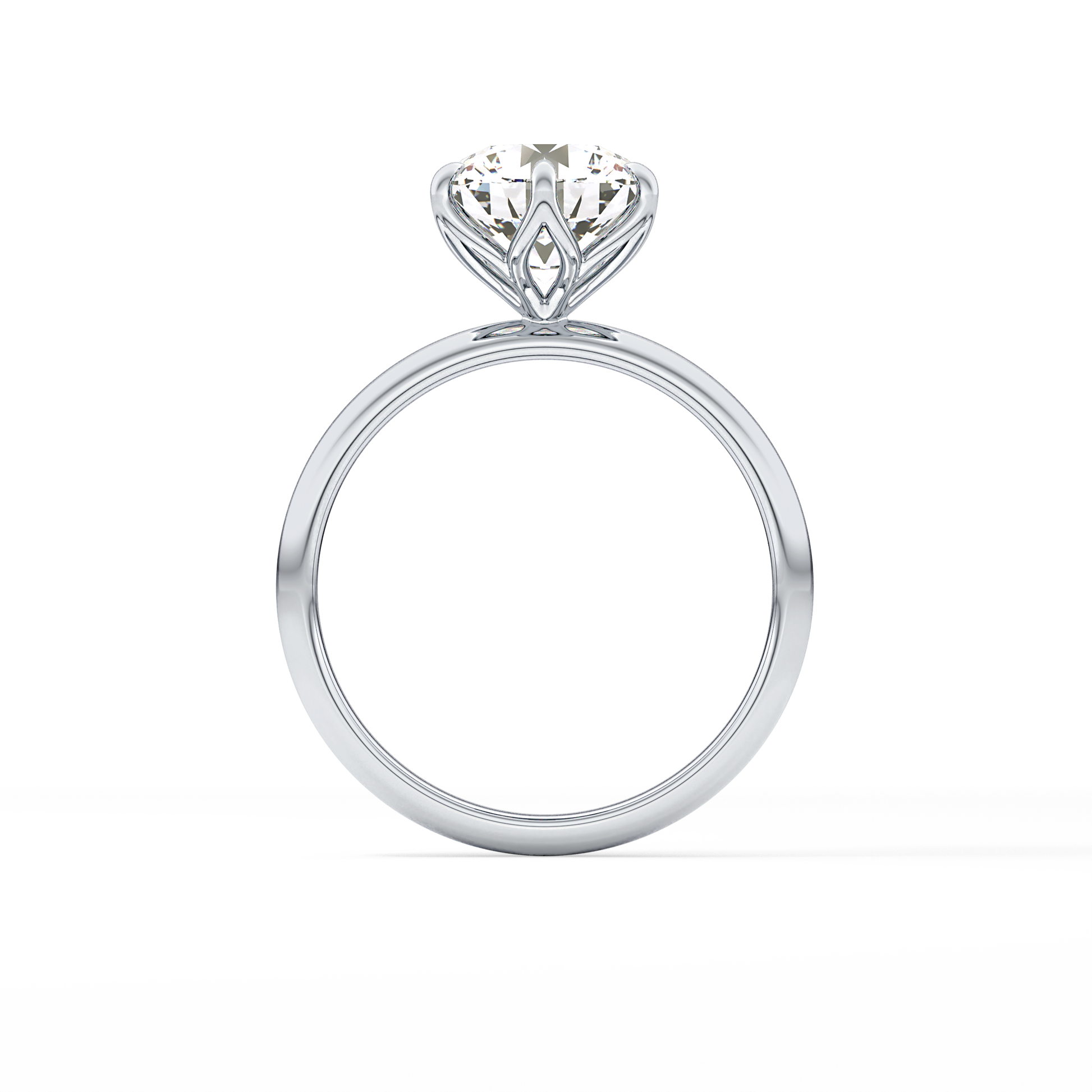 Round Solitaire Lab Grown Diamond Engagement Ring