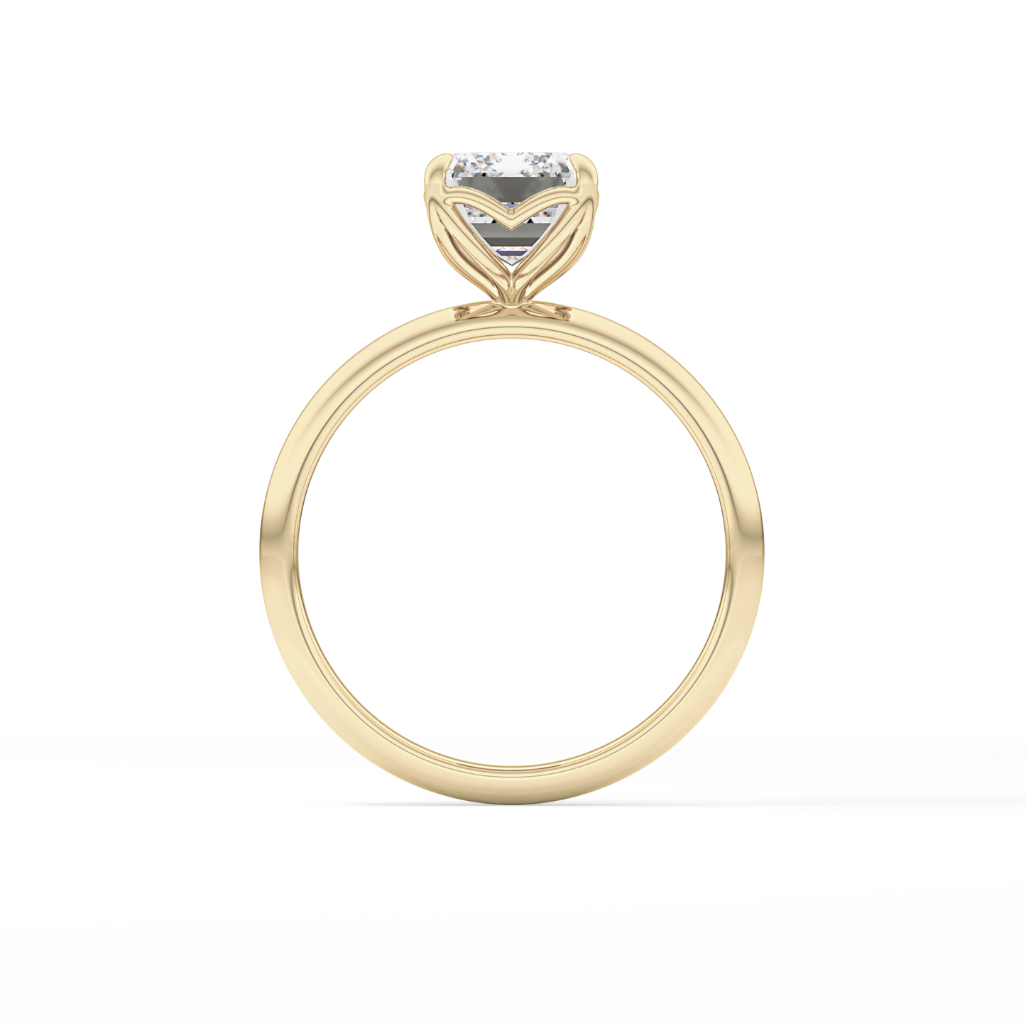 Emerald Solitaire Lab Grown Diamond Engagement Ring
