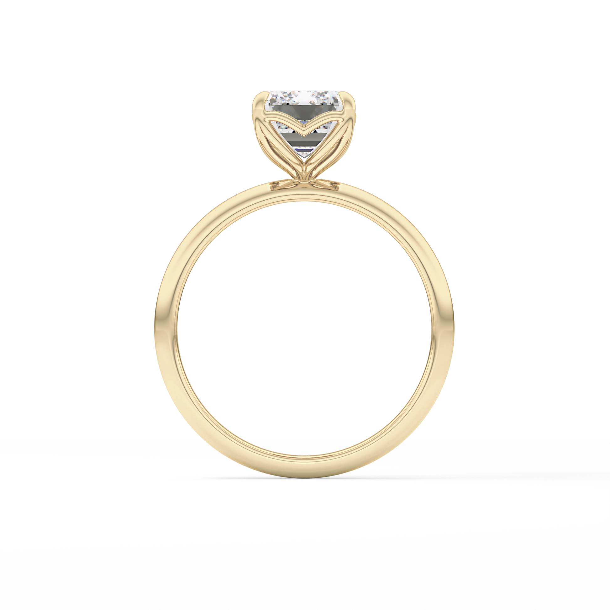Emerald Solitaire Lab Grown Diamond Engagement Ring