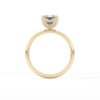 Emerald Solitaire Lab Grown Diamond Engagement Ring