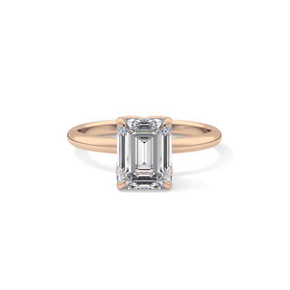 Emerald Solitaire Lab Grown Diamond Engagement Ring