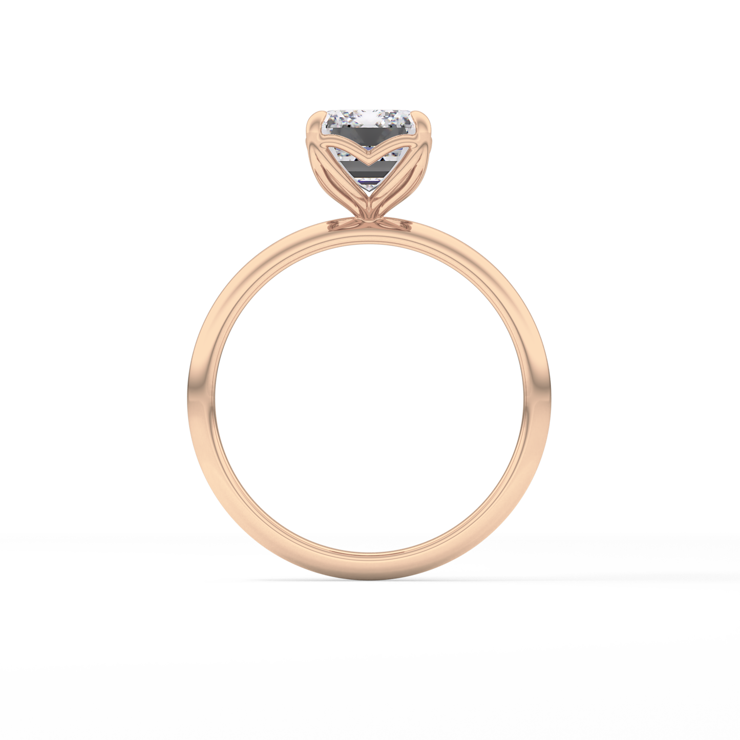 Emerald Solitaire Lab Grown Diamond Engagement Ring