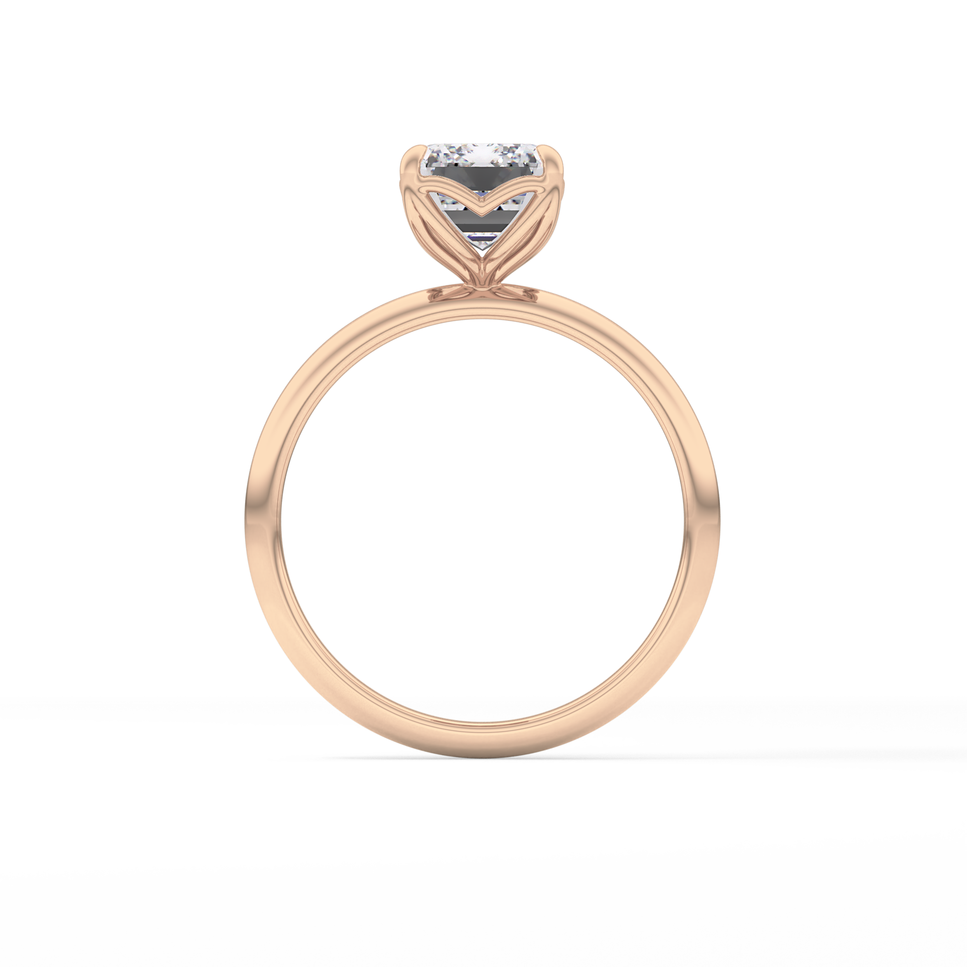 Emerald Solitaire Lab Grown Diamond Engagement Ring