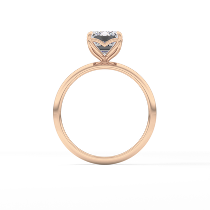 Emerald Solitaire Lab Grown Diamond Engagement Ring