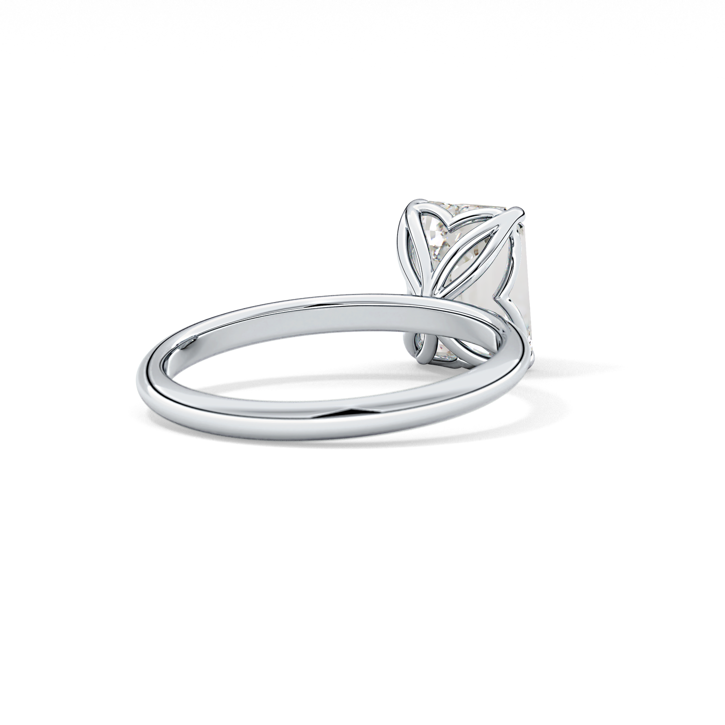 Emerald Solitaire Lab Grown Diamond Engagement Ring