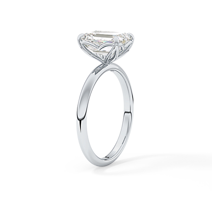 Emerald Solitaire Lab Grown Diamond Engagement Ring