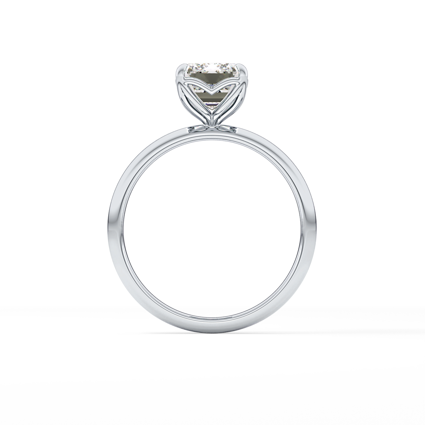 Emerald Solitaire Lab Grown Diamond Engagement Ring