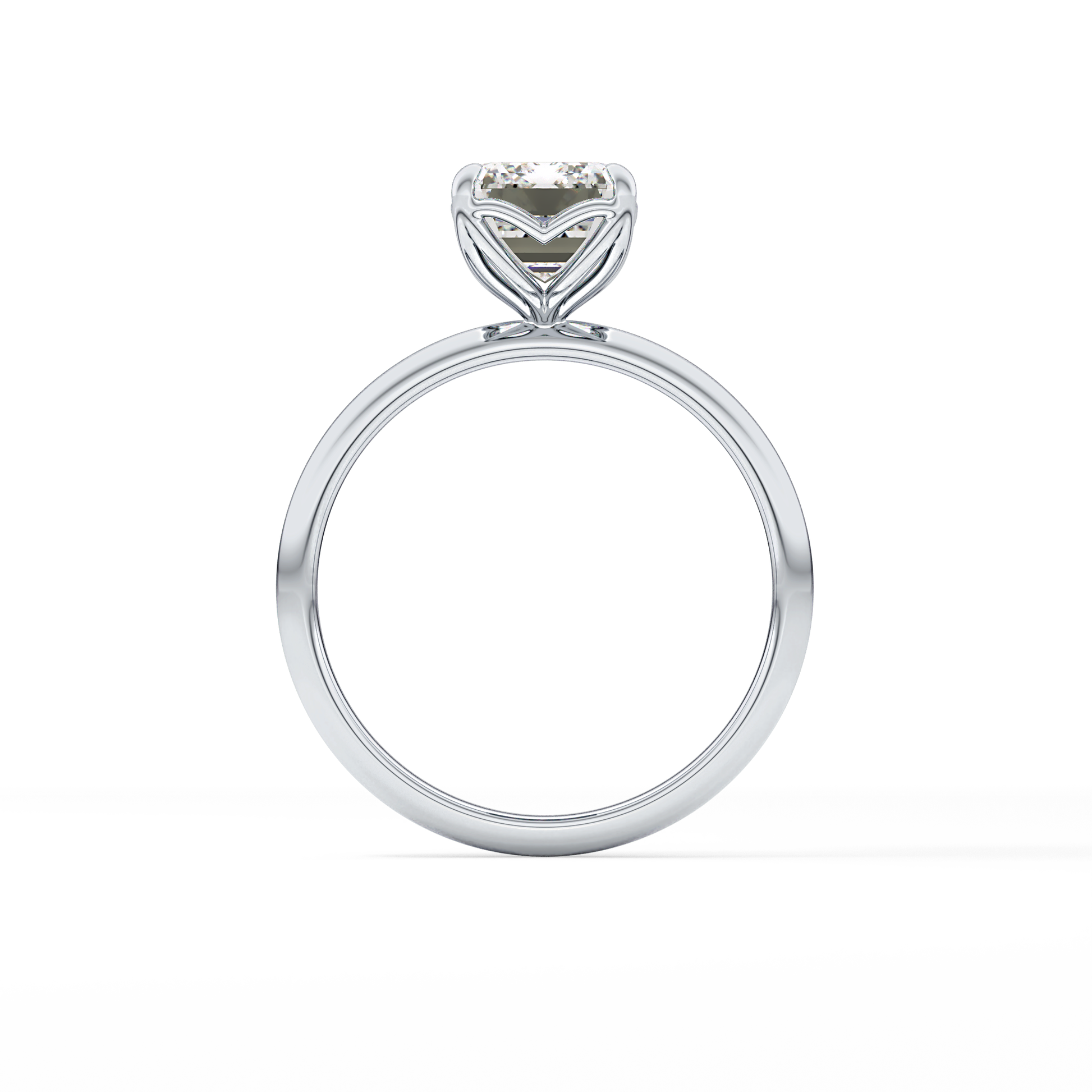 Emerald Solitaire Lab Grown Diamond Engagement Ring