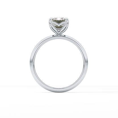 Emerald Solitaire Lab Grown Diamond Engagement Ring