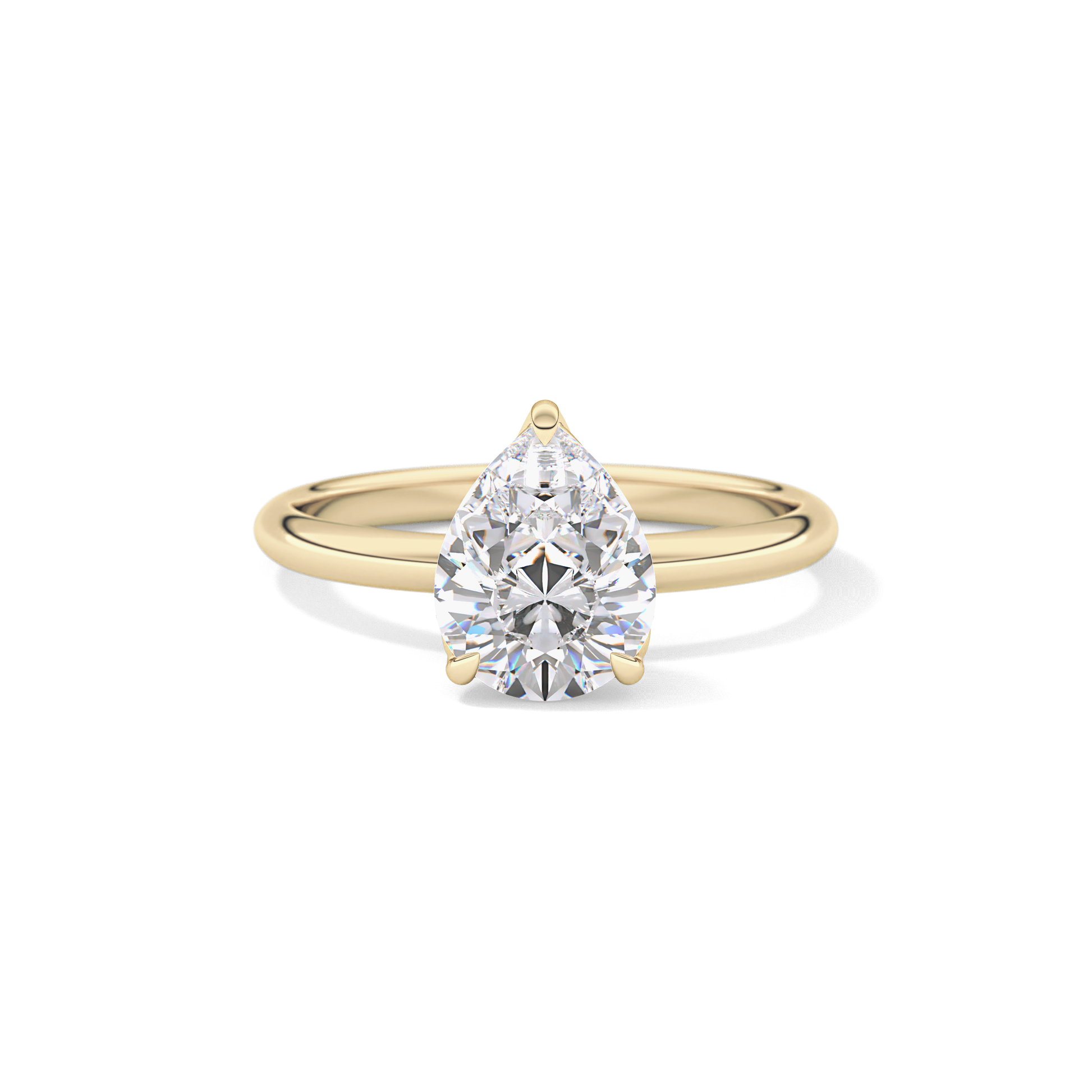 Pear Solitaire Lab Grown Diamond Engagement Ring