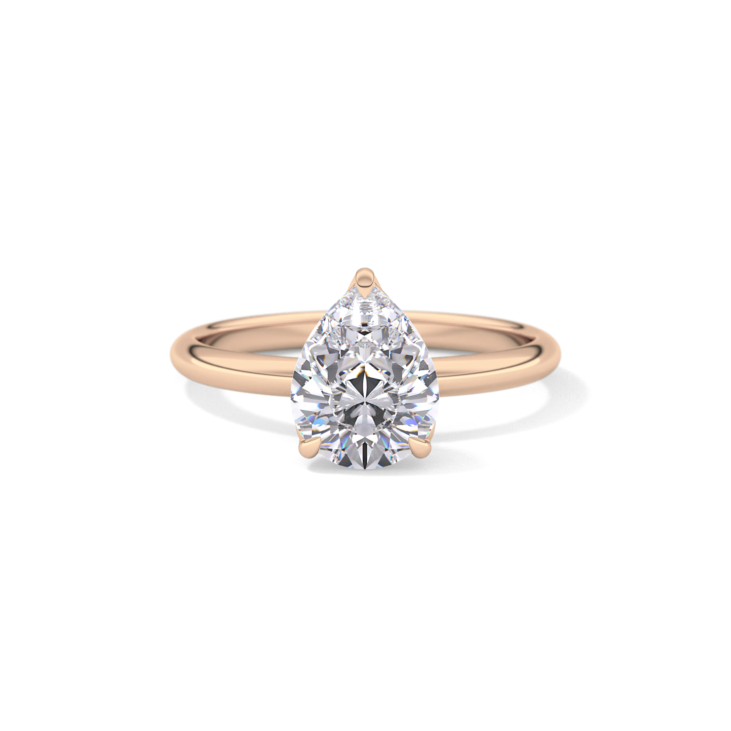 Pear Solitaire Lab Grown Diamond Engagement Ring