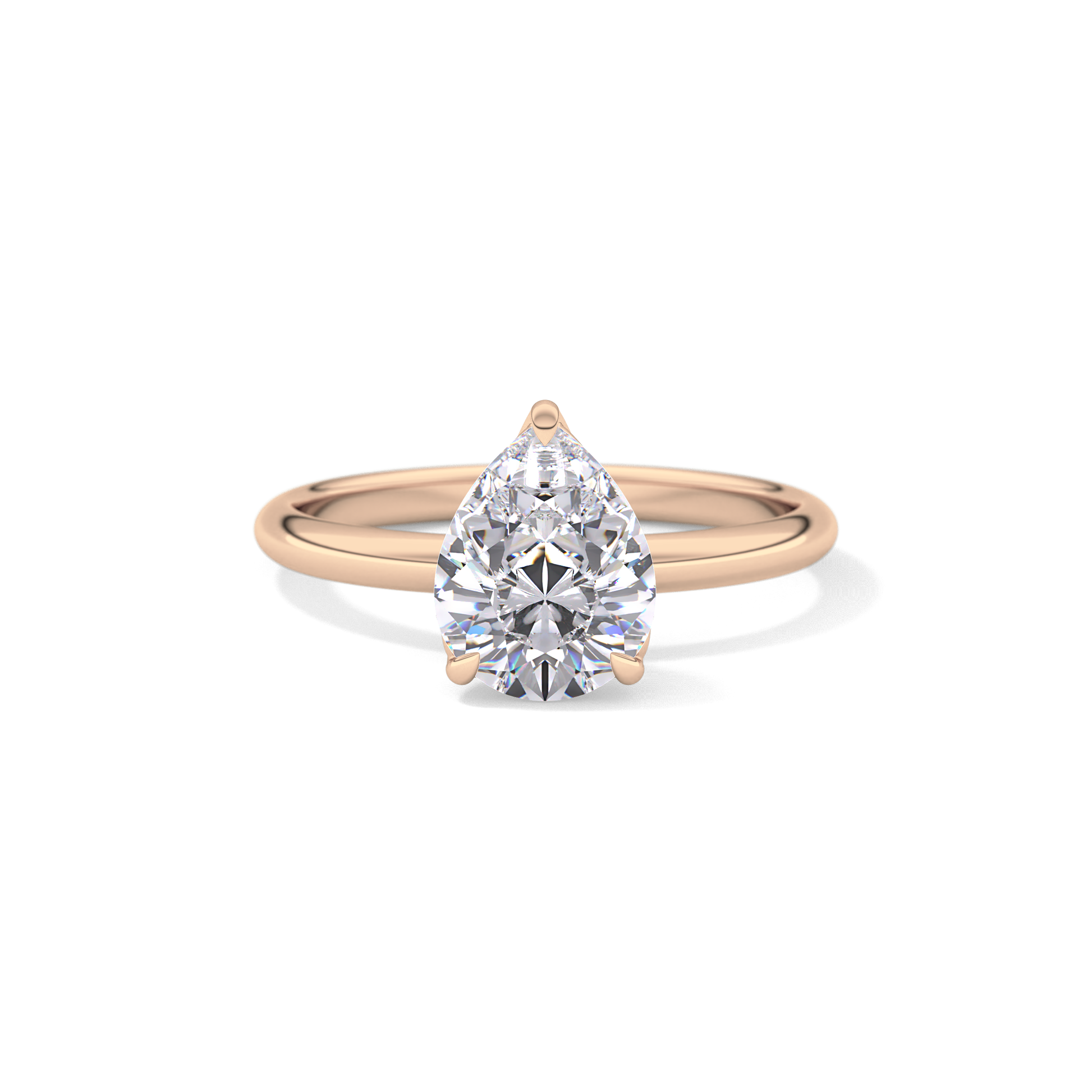 Pear Solitaire Lab Grown Diamond Engagement Ring