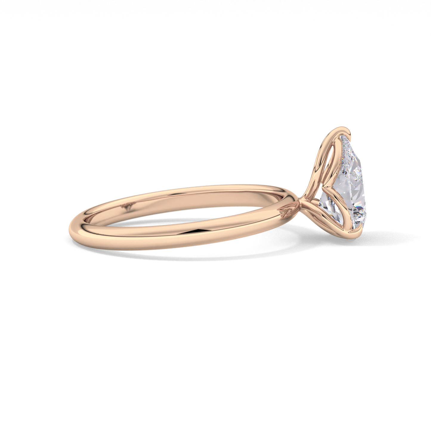 Pear Solitaire Lab Grown Diamond Engagement Ring