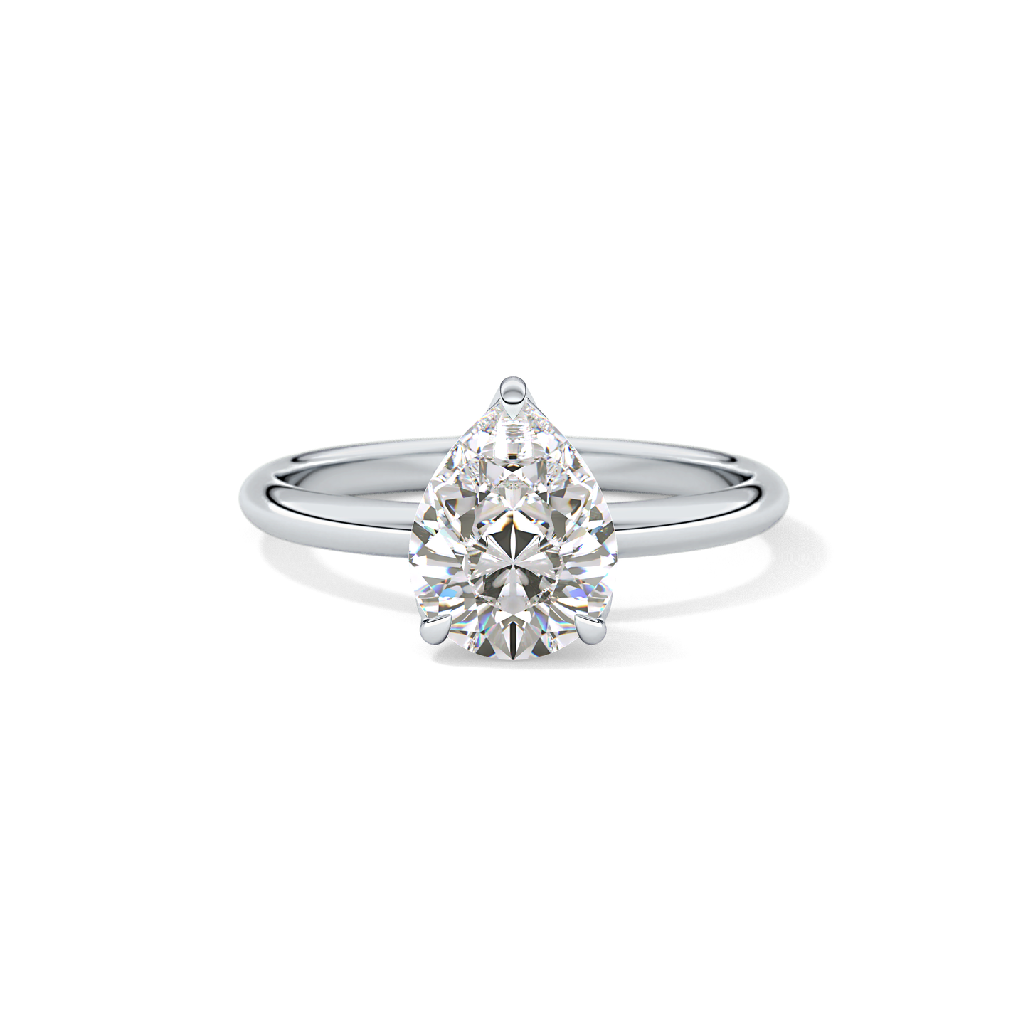 Pear Solitaire Lab Grown Diamond Engagement Ring