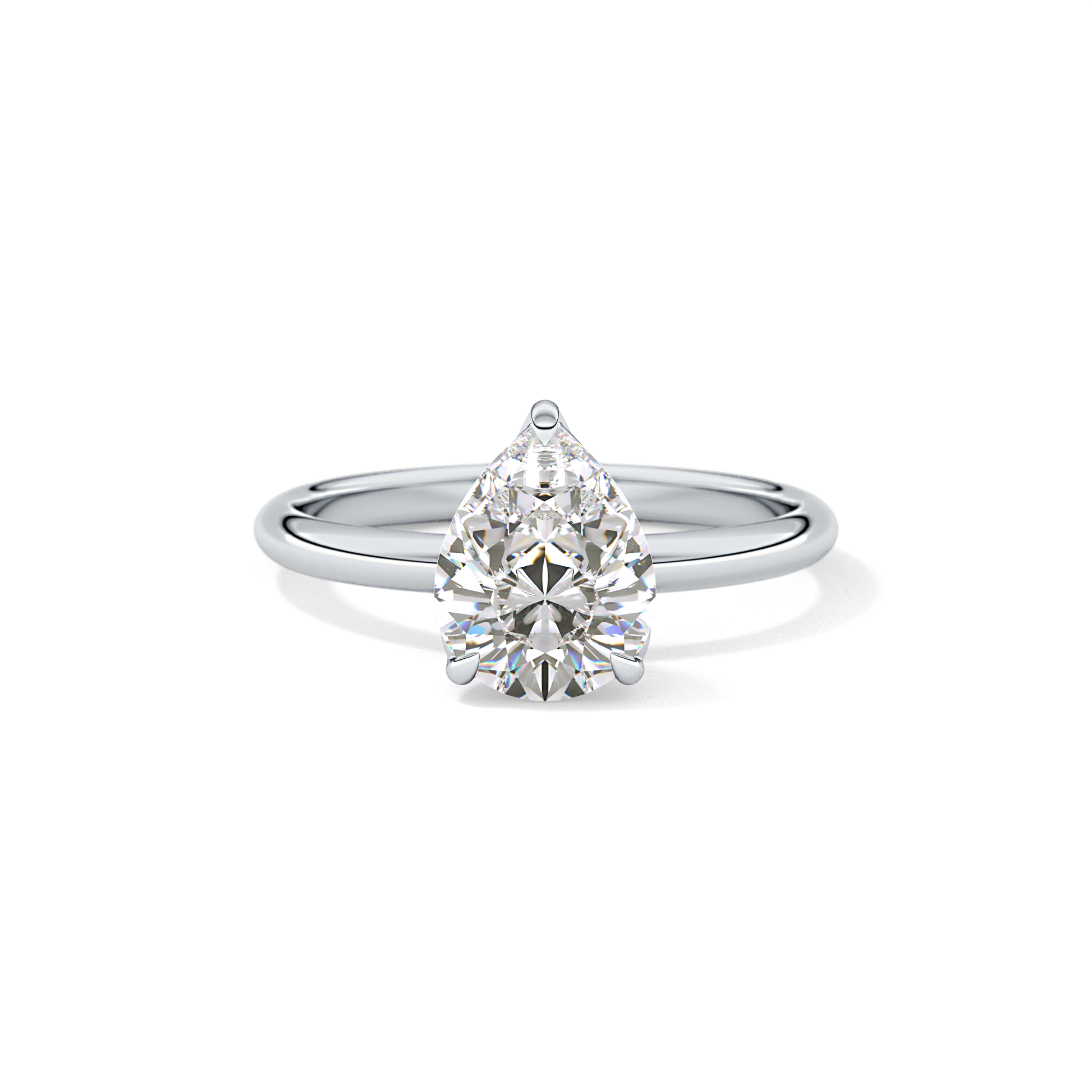 Pear Solitaire Lab Grown Diamond Engagement Ring