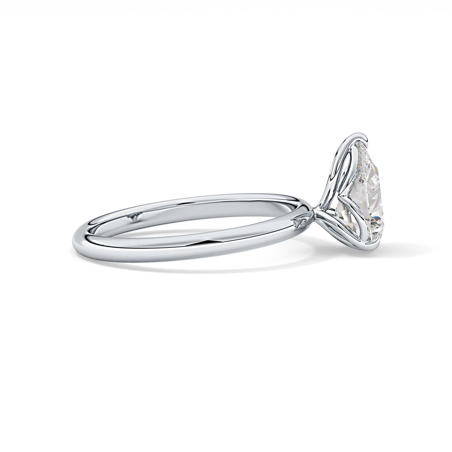 Pear Solitaire Lab Grown Diamond Engagement Ring