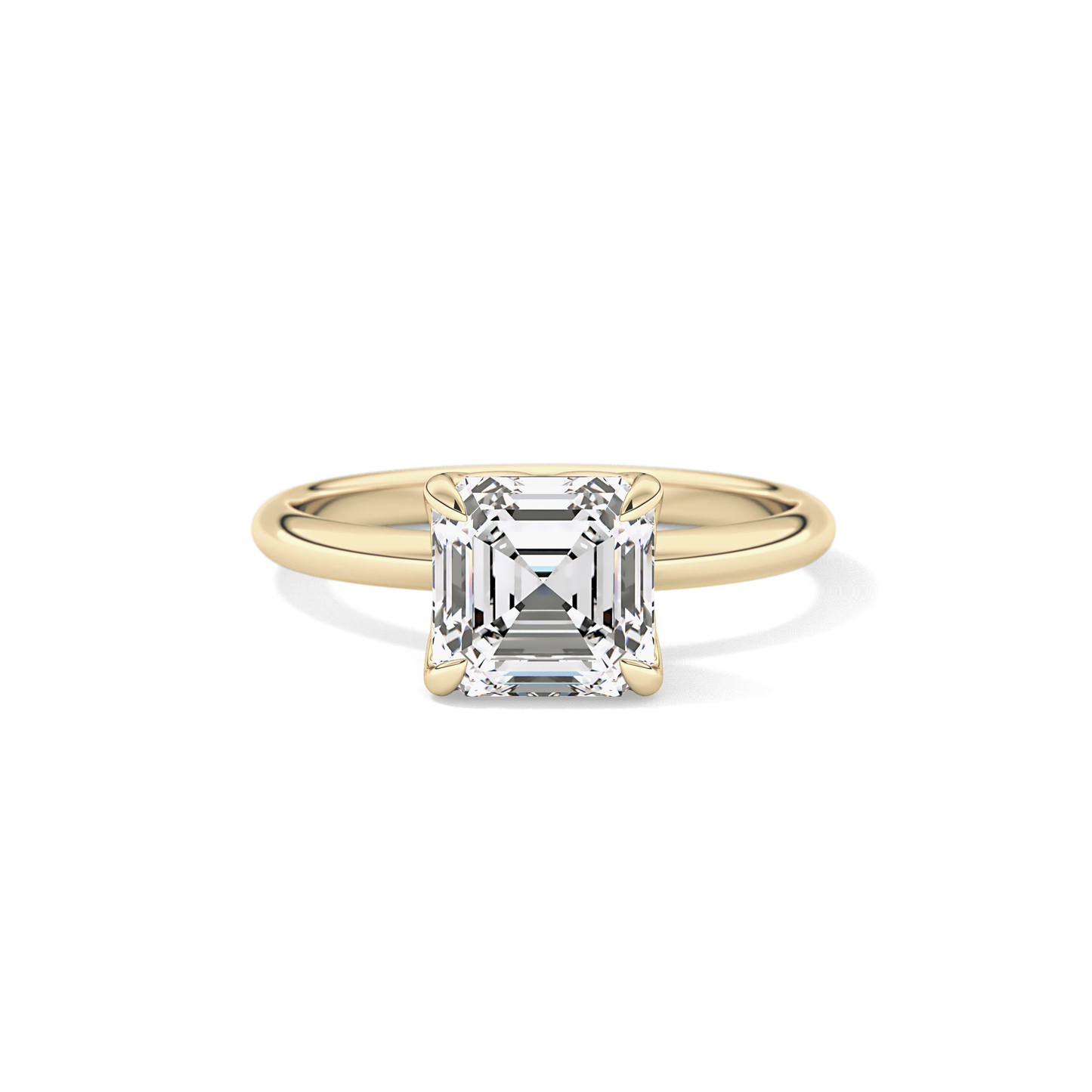 Asscher Solitaire Lab Grown Diamond Engagement Ring