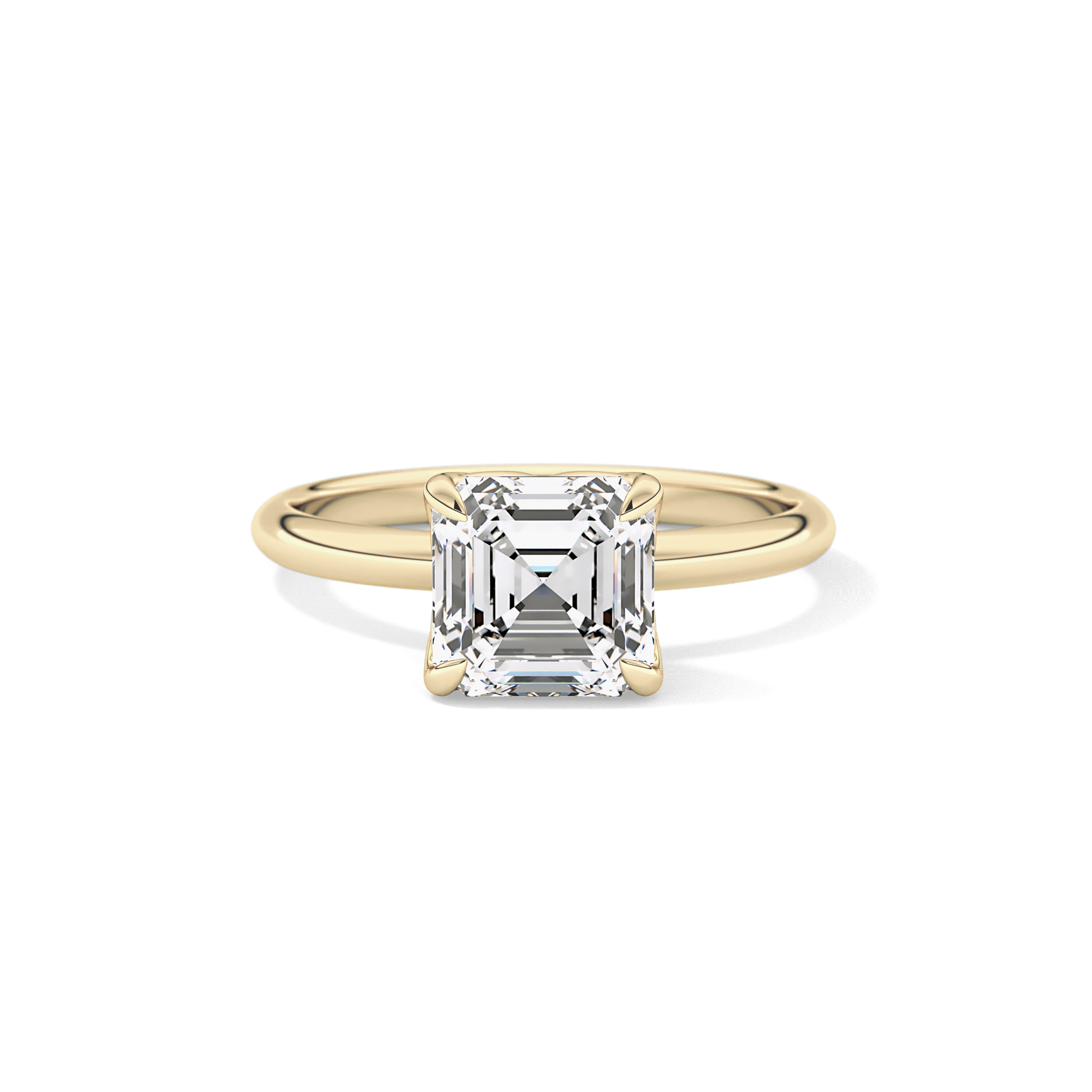 Asscher Solitaire Lab Grown Diamond Engagement Ring