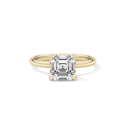 Asscher Solitaire Lab Grown Diamond Engagement Ring