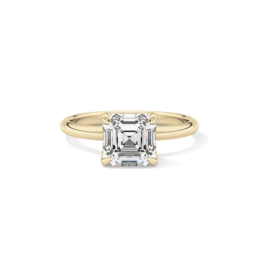 Asscher Solitaire Lab Grown Diamond Engagement Ring