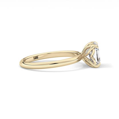 Asscher Solitaire Lab Grown Diamond Engagement Ring