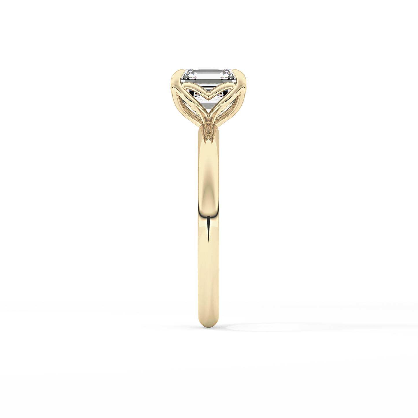 Asscher Solitaire Lab Grown Diamond Engagement Ring